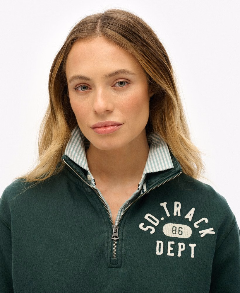 Moletom Athletic Essentials com Aplique e Meio Zíper