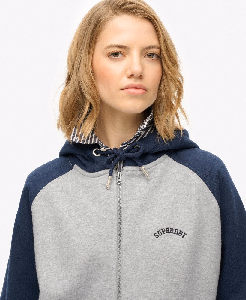 Moletom com capuz raglan e zíper com logo essencial