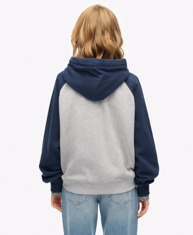 Moletom com capuz raglan e zíper com logo essencial