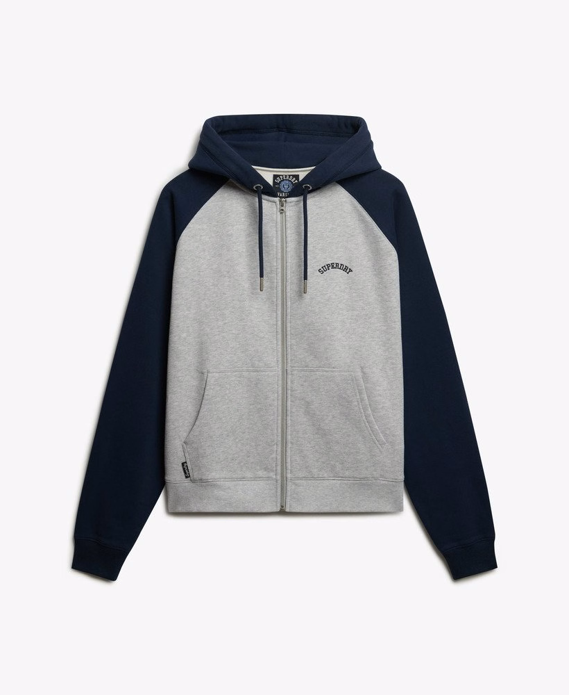 Moletom com capuz raglan e zíper com logo essencial