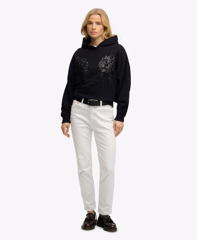 Moletom oversized com detalhes de tatuagem