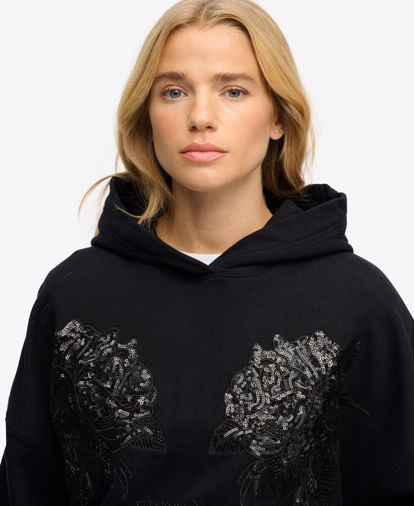 Moletom oversized com detalhes de tatuagem