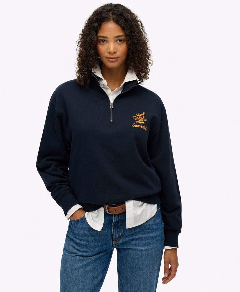 Moletom Country Club Crest com meio zíper