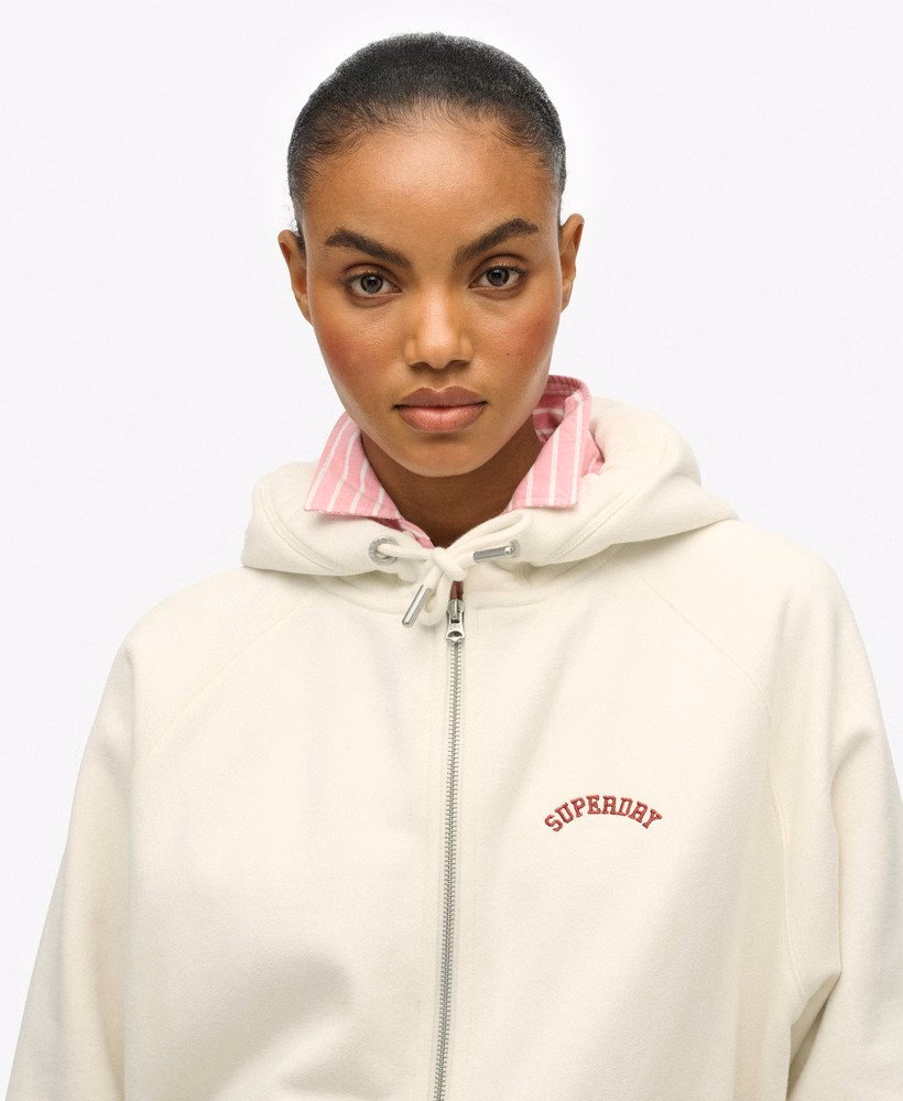 Moletom com capuz raglan e zíper com logo essencial