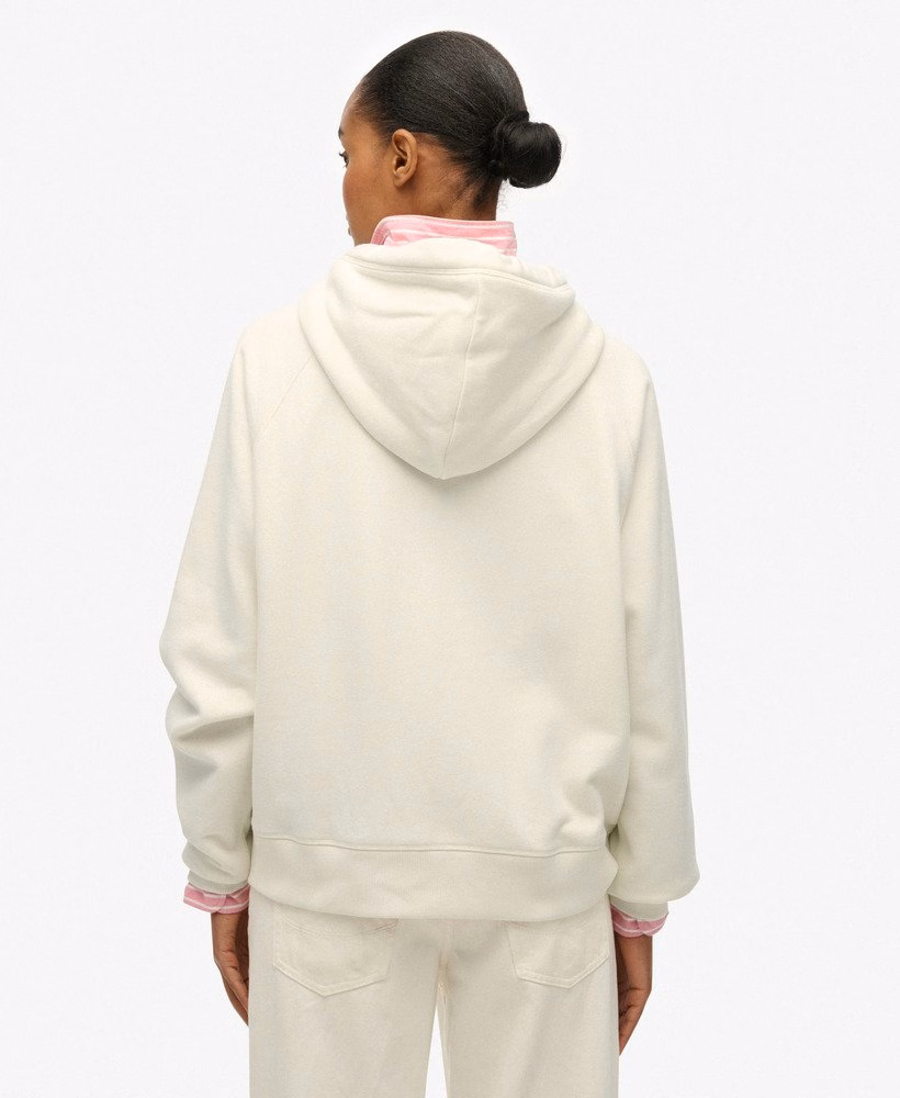Moletom com capuz raglan e zíper com logo essencial
