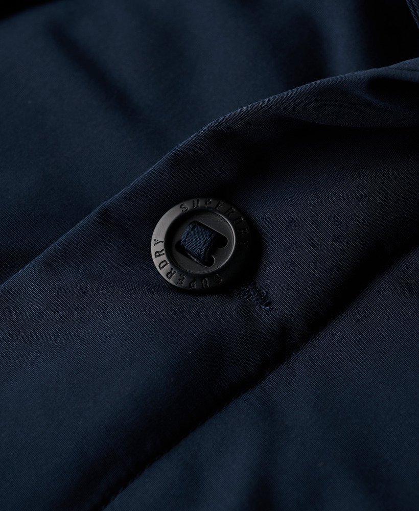 parka com capuz everest em pele sintética na cor nordic chrome navy