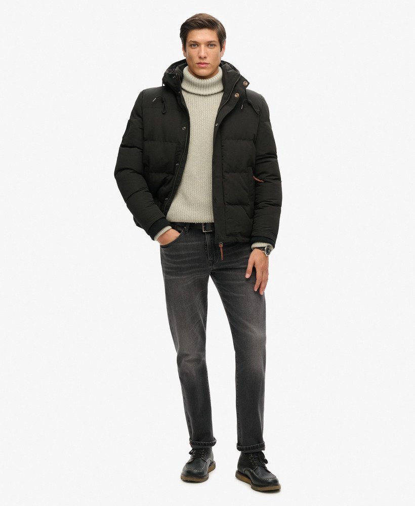 jaqueta puffer com capuz everest na cor preto jato