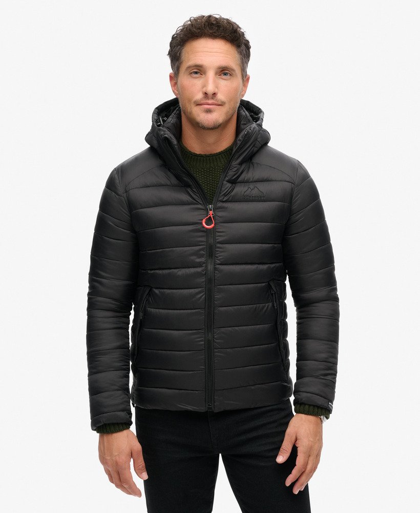 jaqueta acolchoada com capuz fuji sport na cor preta