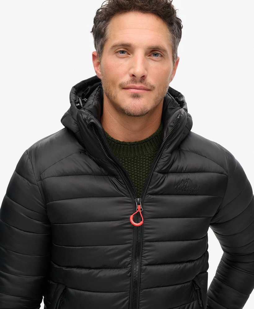 jaqueta acolchoada com capuz fuji sport na cor preta