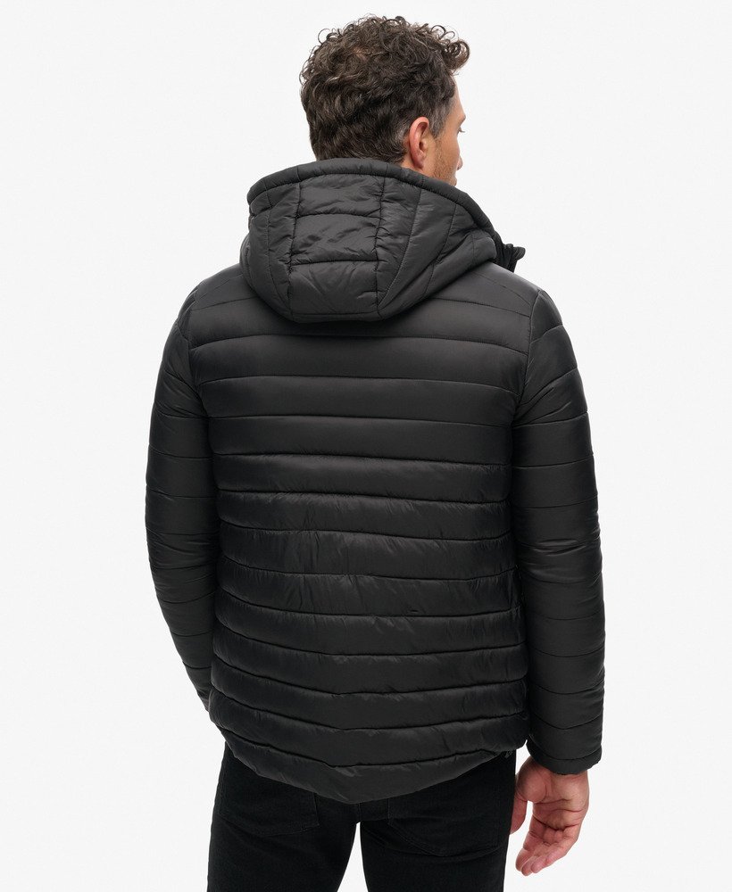 jaqueta acolchoada com capuz fuji sport na cor preta