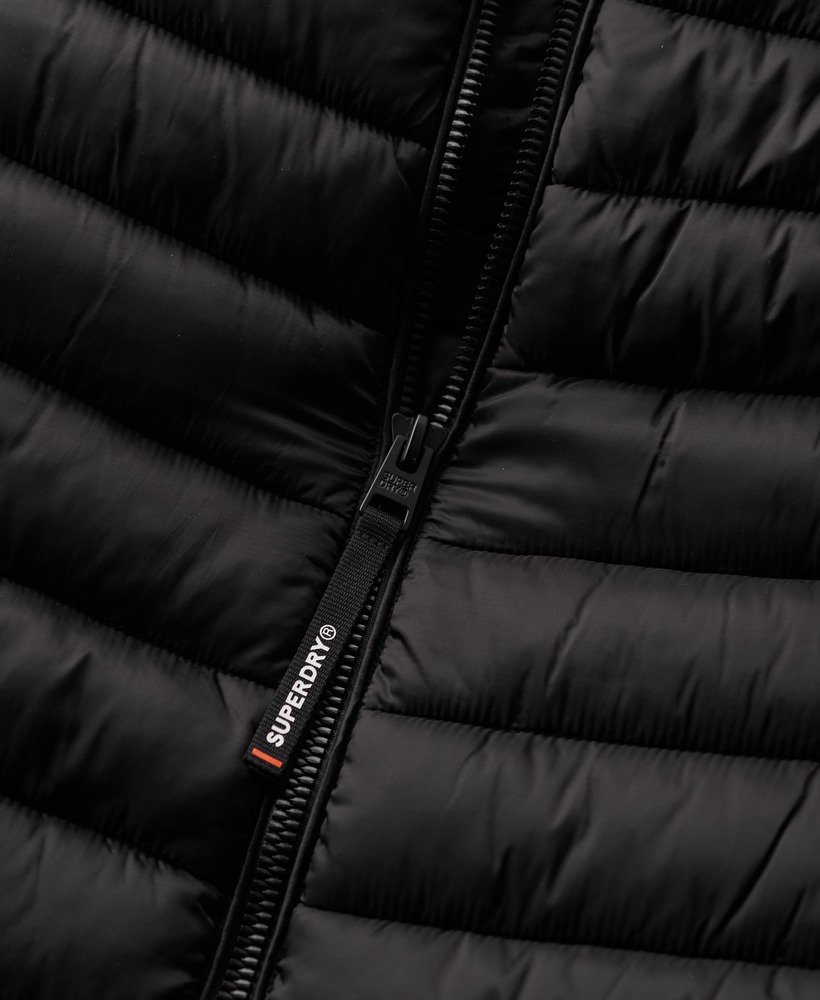 jaqueta acolchoada com capuz fuji sport na cor preta