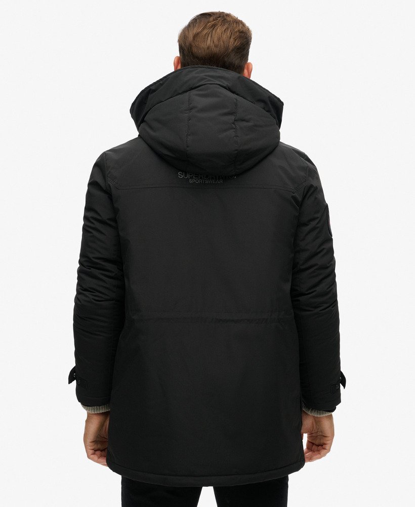 jaqueta parka acolchoada city na cor preta.