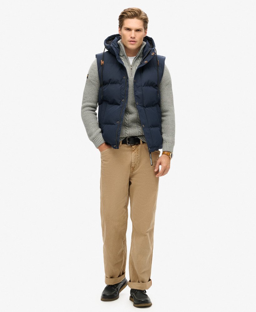 colete acolchoado com capuz everest na cor nordic chrome navy
