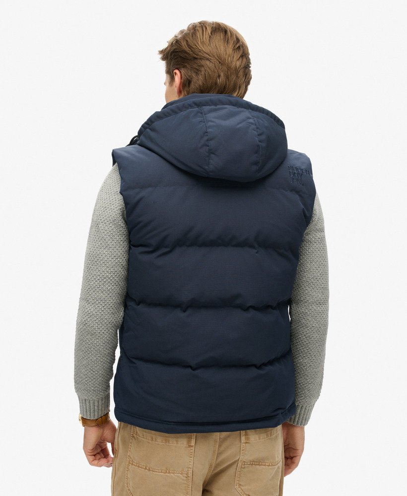 colete acolchoado com capuz everest na cor nordic chrome navy