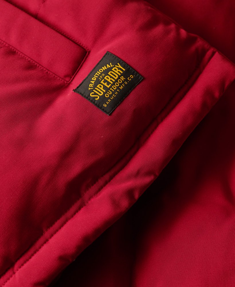 colete acolchoado com capuz everest na cor vermelho escuro