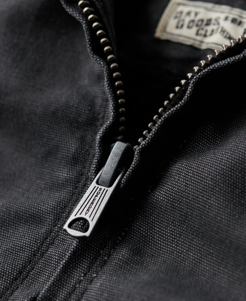 jaqueta bomber com capuz estilo vintage para trabalho na cor preta bison.