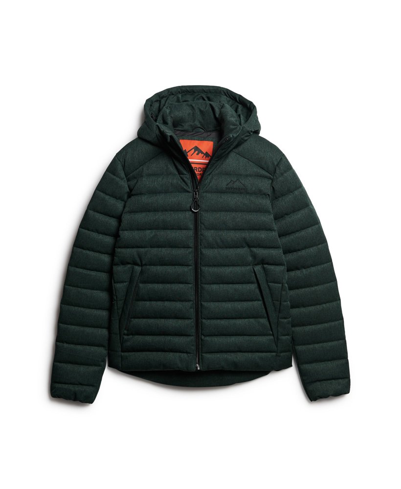 jaqueta fuji herringbone com capuz na cor verde escuro academy.