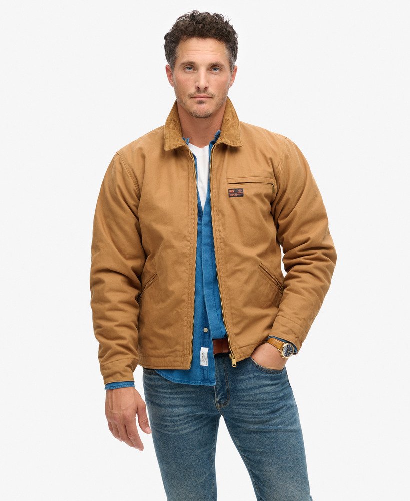 jaqueta surplus ranch em denim co marrom tabaco