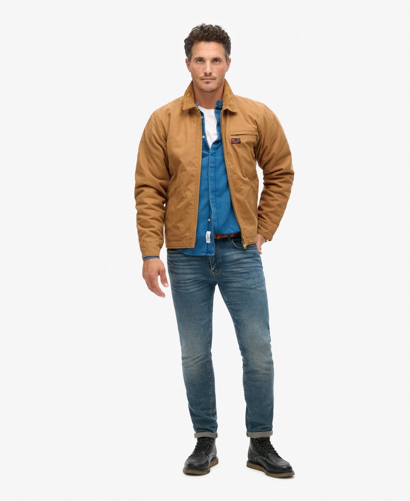 jaqueta surplus ranch em denim co marrom tabaco