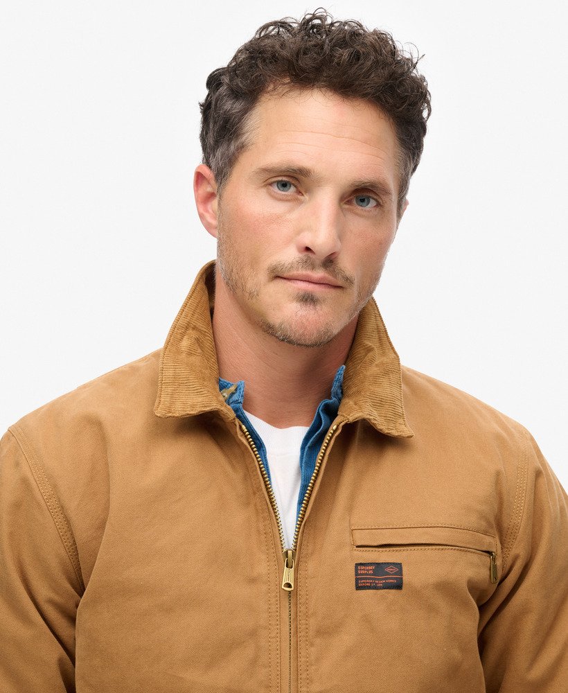 jaqueta surplus ranch em denim co marrom tabaco