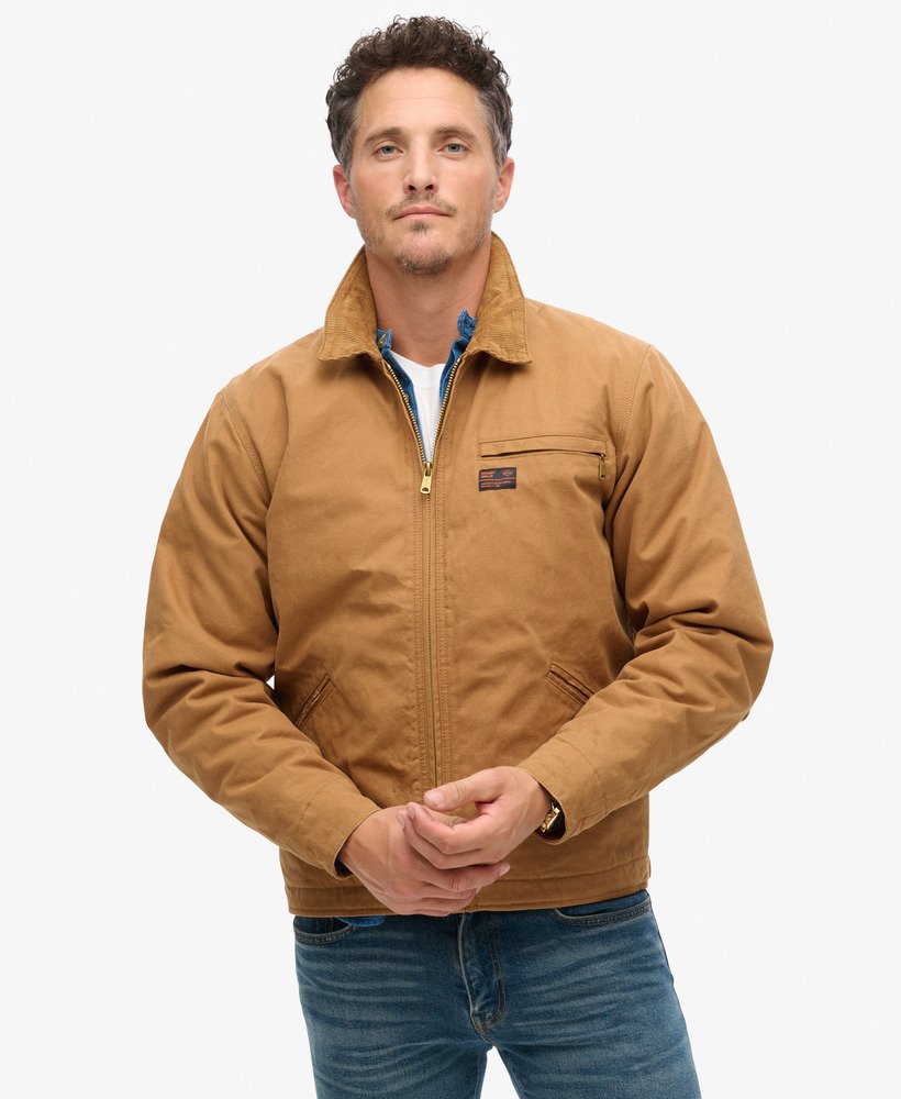 jaqueta surplus ranch em denim co marrom tabaco