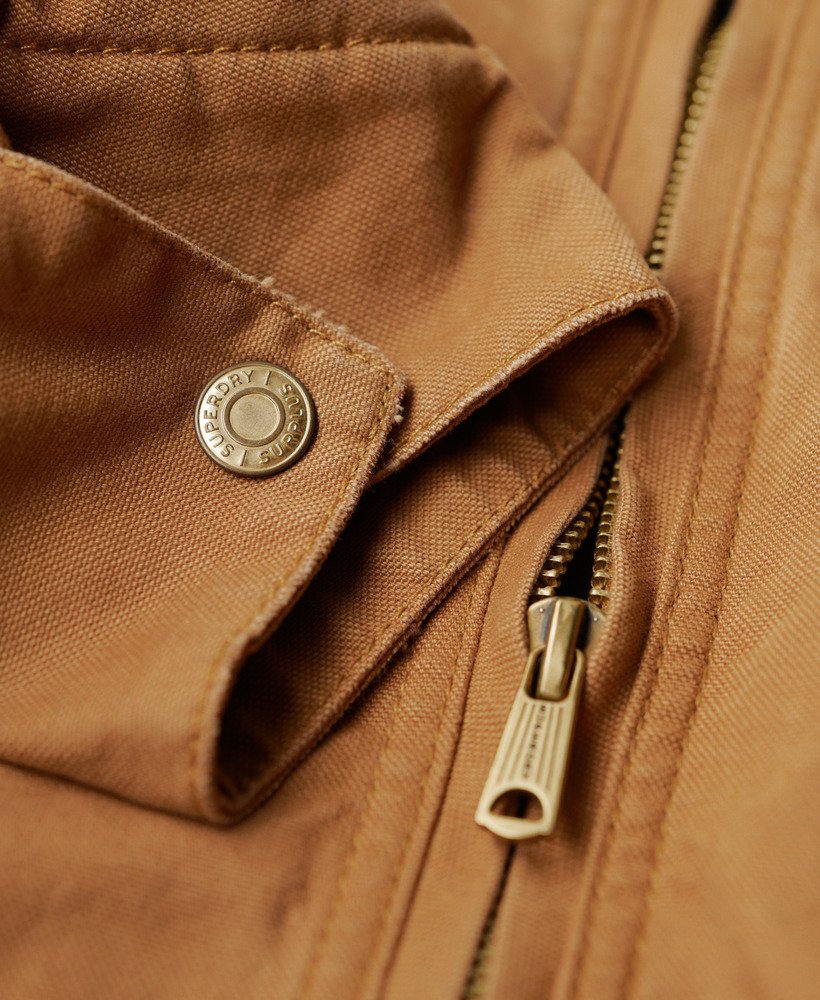 jaqueta surplus ranch em denim co marrom tabaco