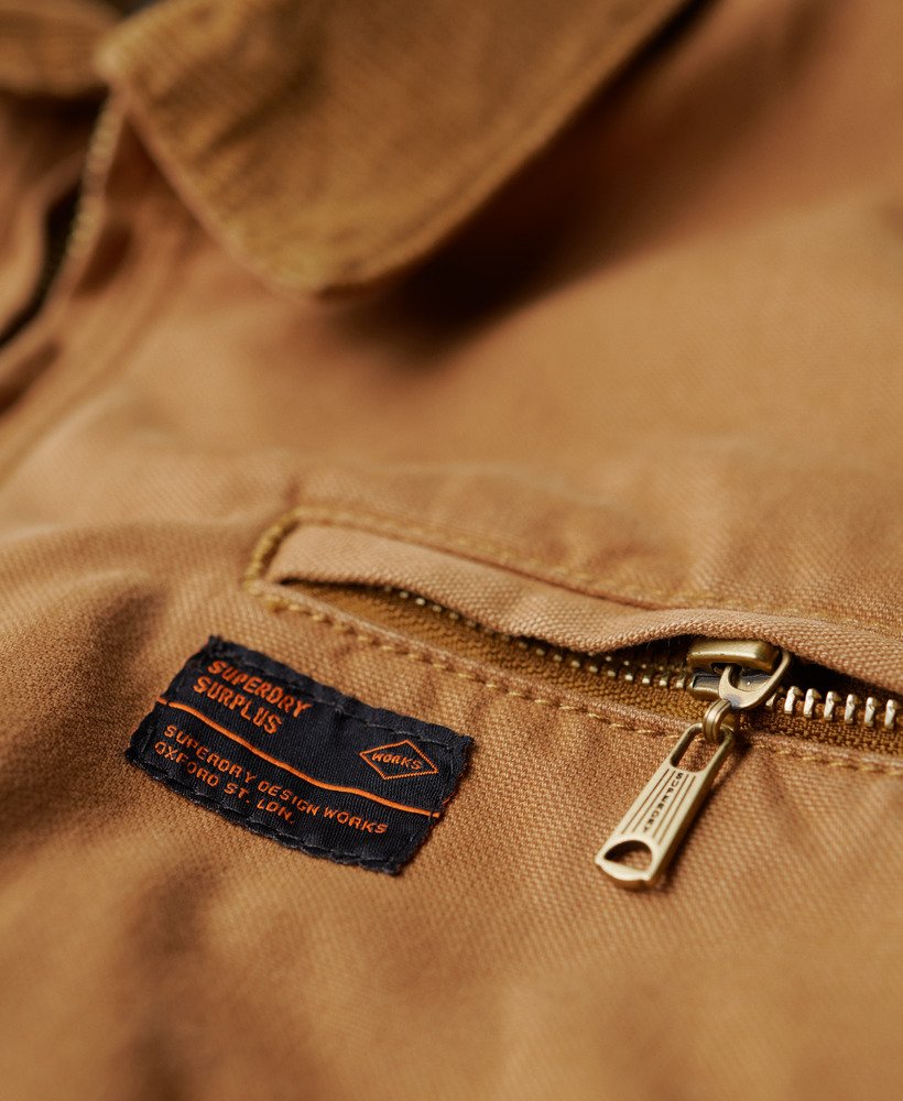 jaqueta surplus ranch em denim co marrom tabaco