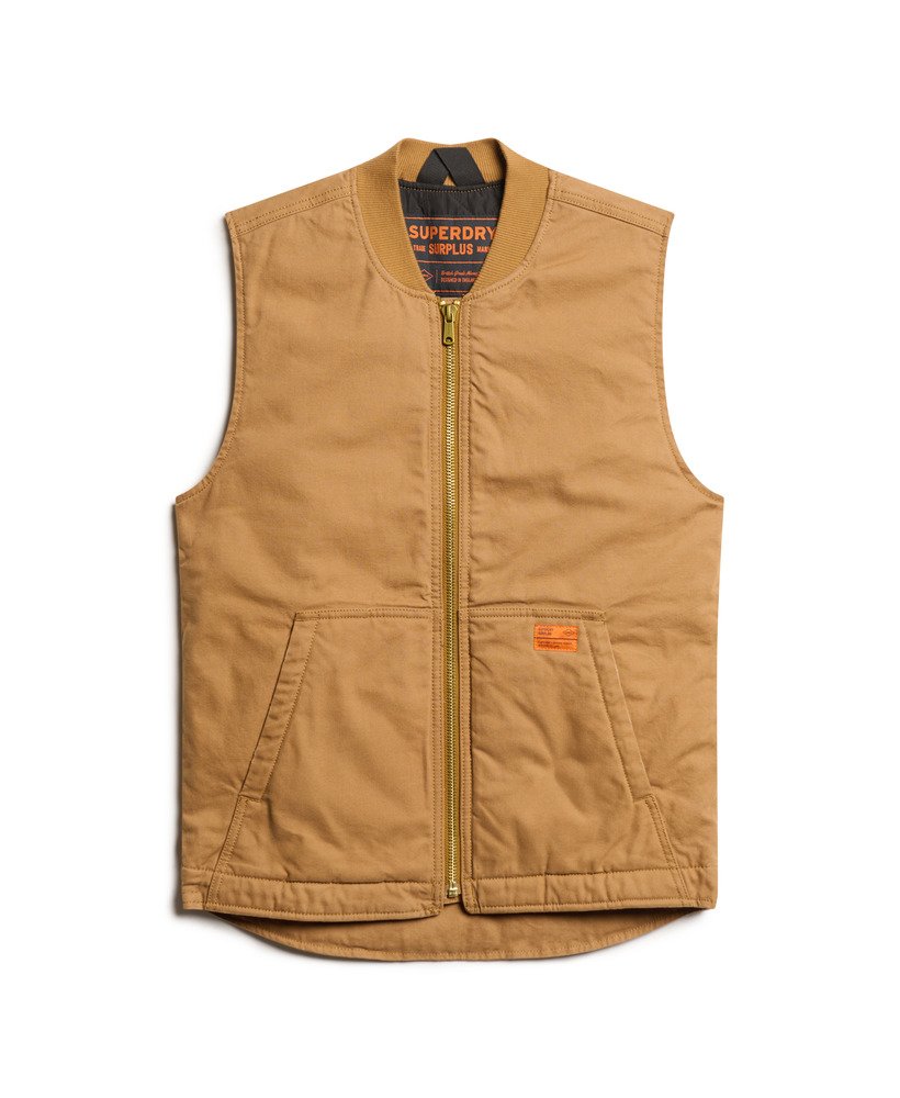 colete surplus workwear em denim co marrom tabaco