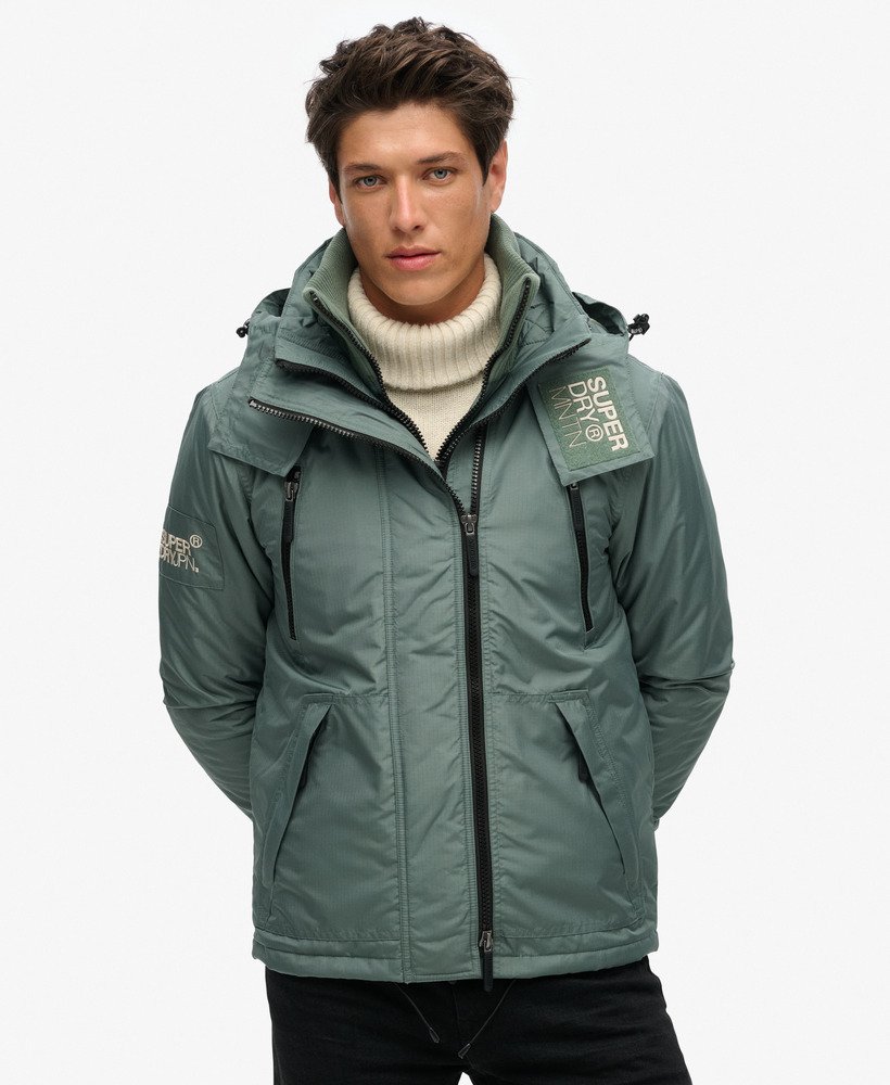 jaqueta corta-vento hooded mountain sd na cor cáqui laurel