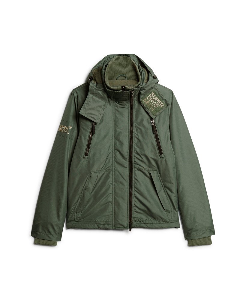 jaqueta corta-vento hooded mountain sd na cor cáqui laurel