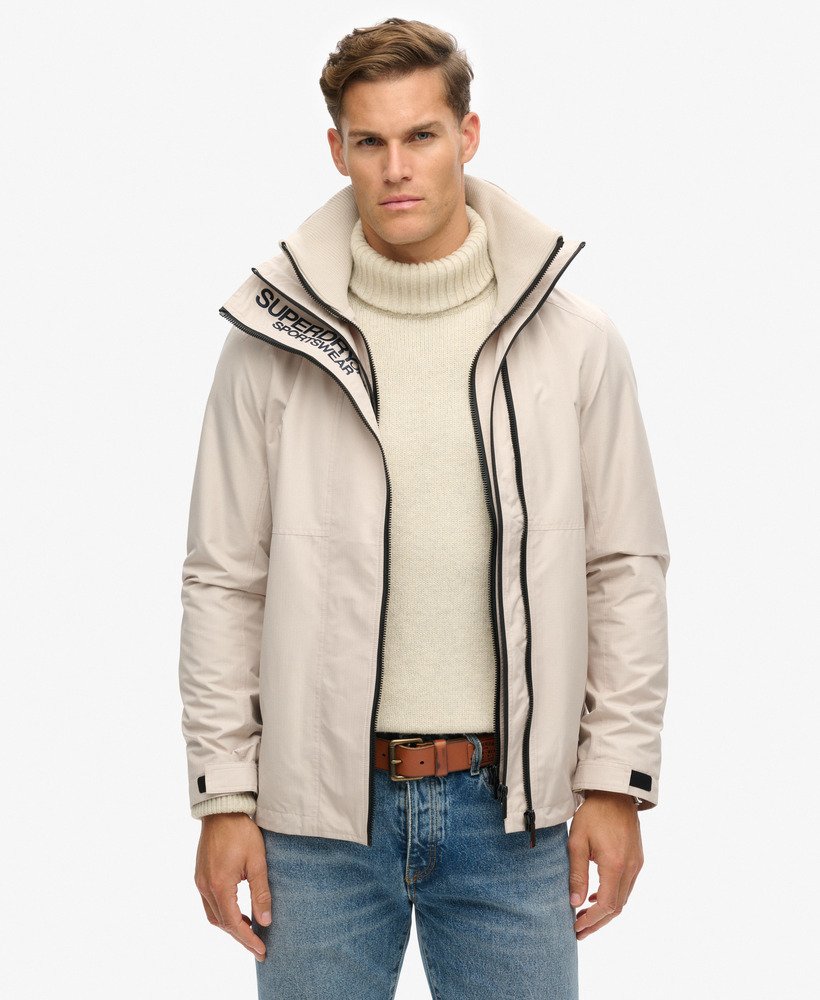 jaqueta corta-vento com capuz yachter sd na cor cinza chateau