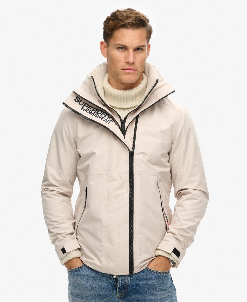 jaqueta corta-vento com capuz yachter sd na cor cinza chateau