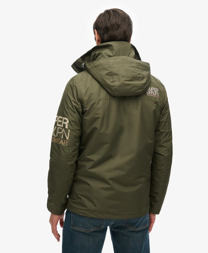 jaqueta corta-vento yachter sd com capuz na cor cáqui militar.