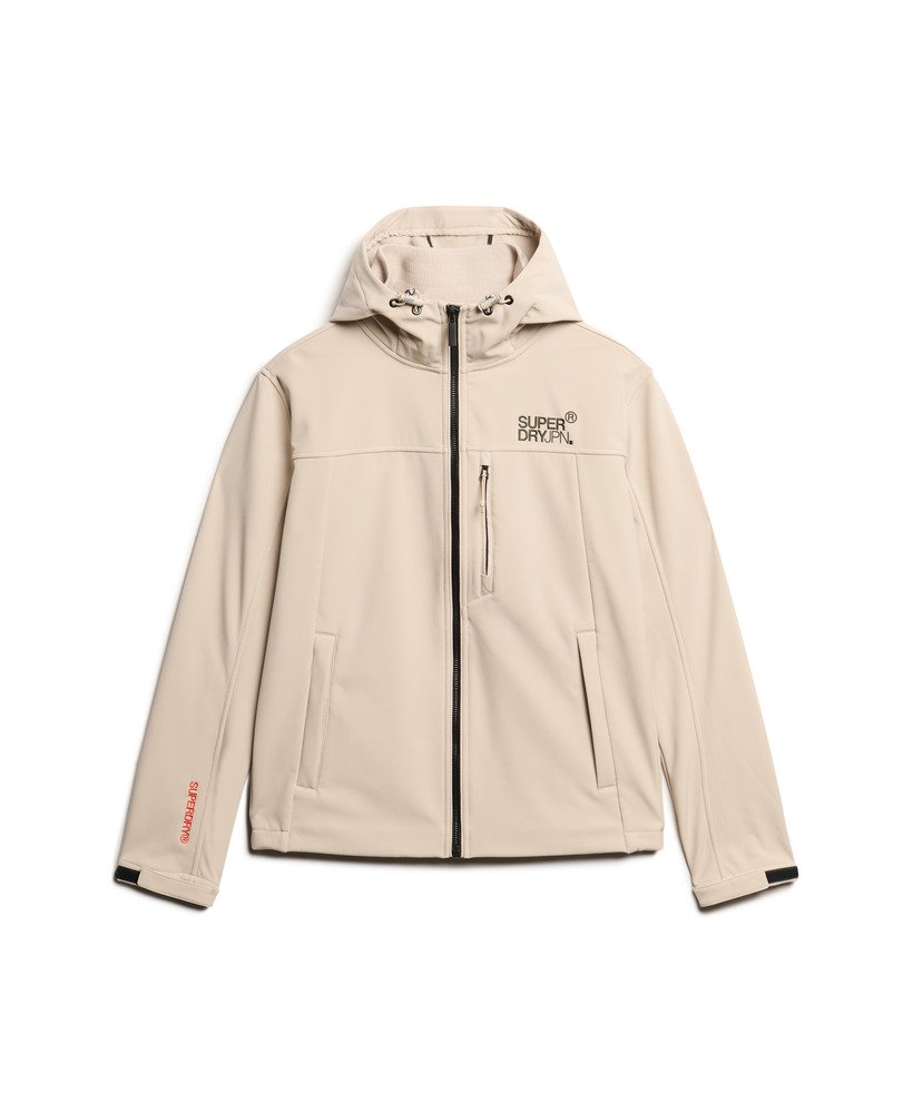jaqueta trekker soft shell com capuz na cor cinza chateau