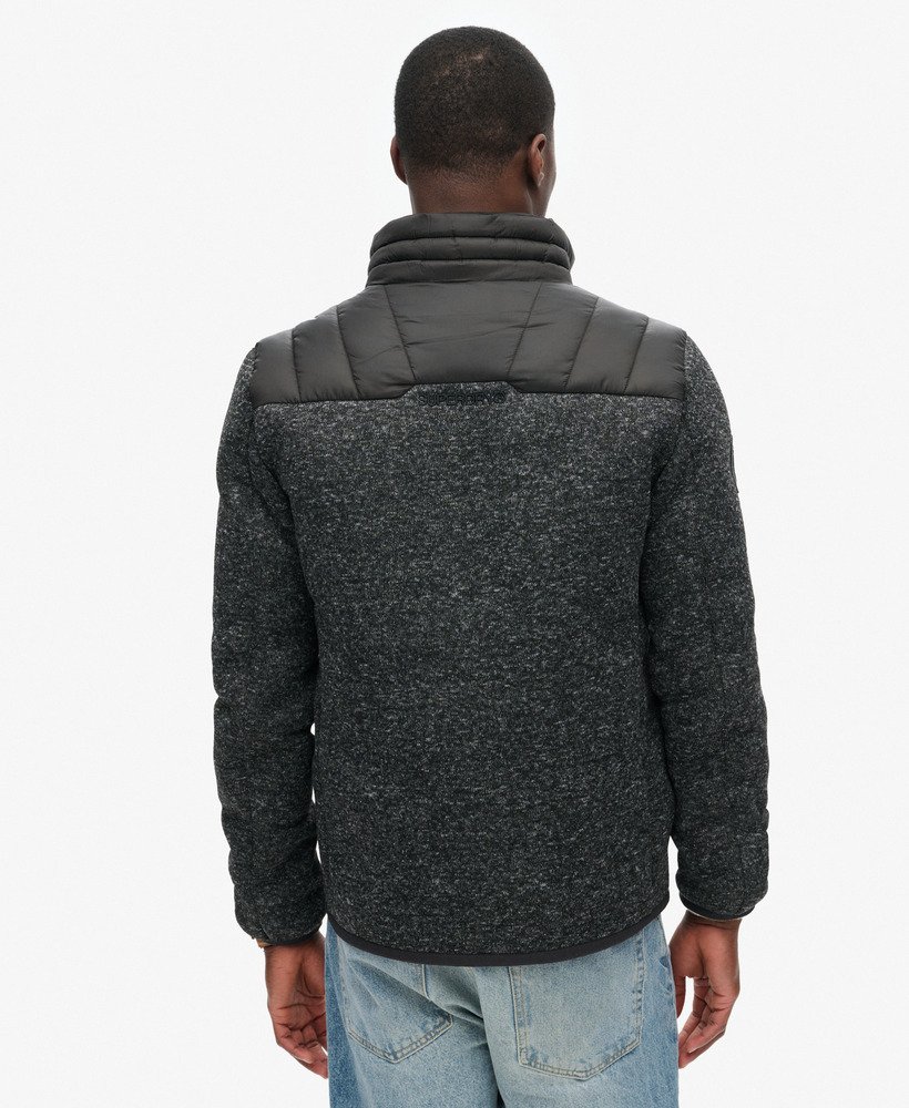 jaqueta acolchoada híbrida storm knitted na cor preta.
