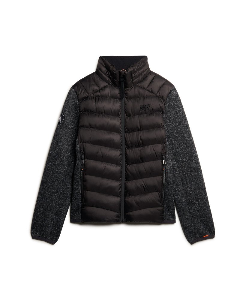 jaqueta acolchoada híbrida storm knitted na cor preta.