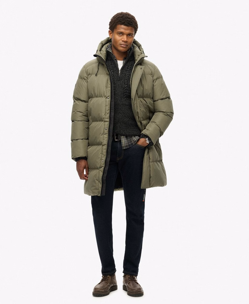 Casaco esportivo puffer com capuz