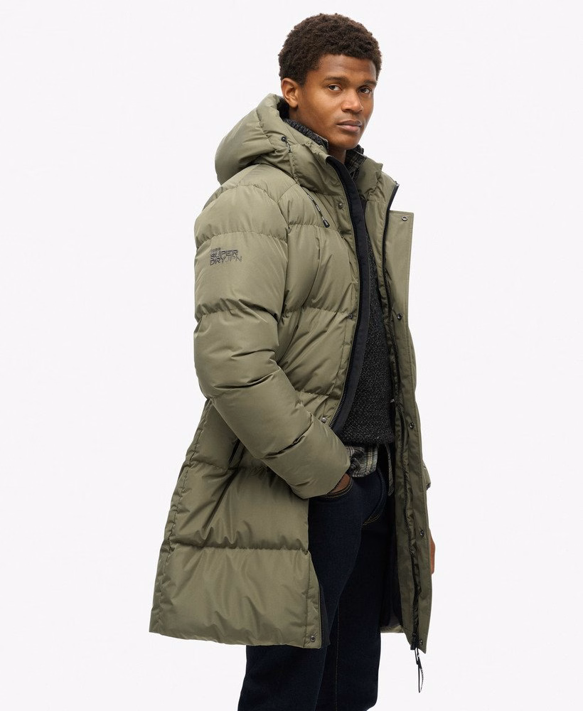 Casaco esportivo puffer com capuz