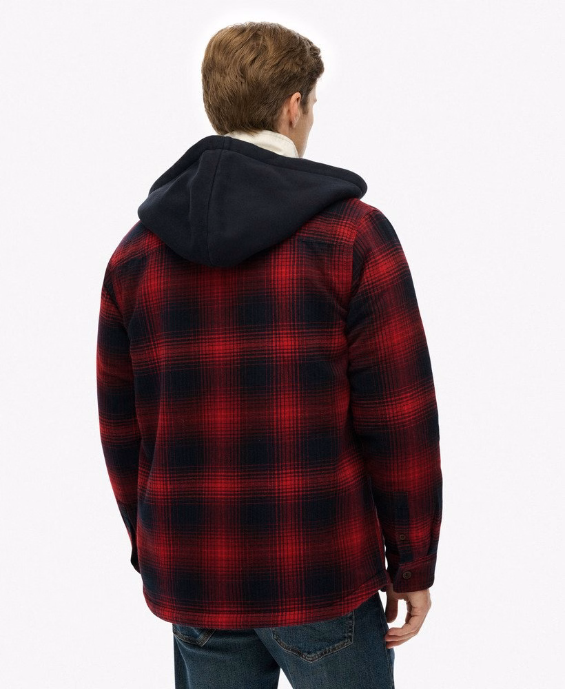 Camisa xadrez com capuz de excedente