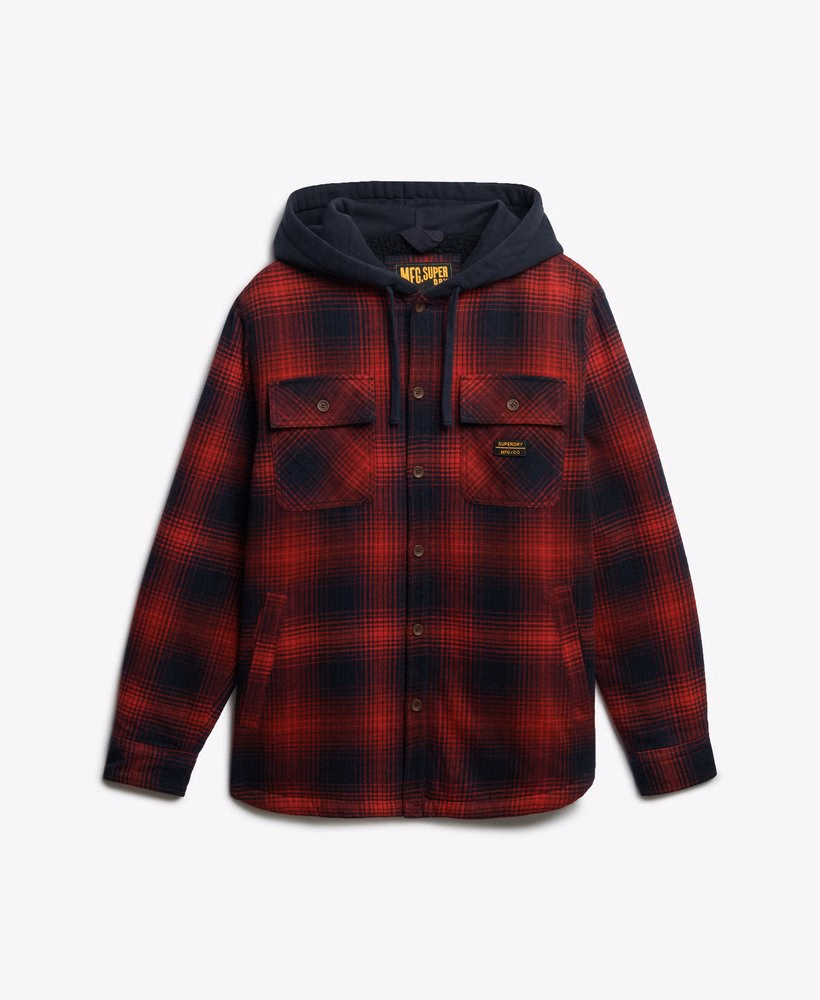 Camisa xadrez com capuz de excedente