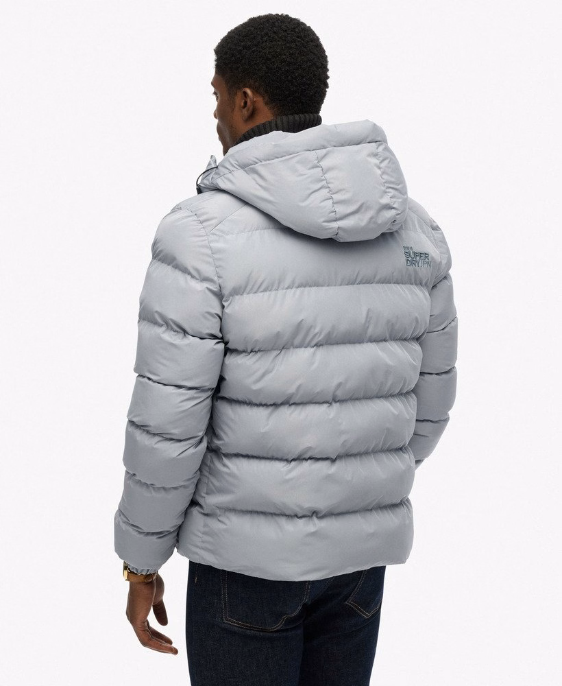 Jaqueta esportiva puffer com capuz