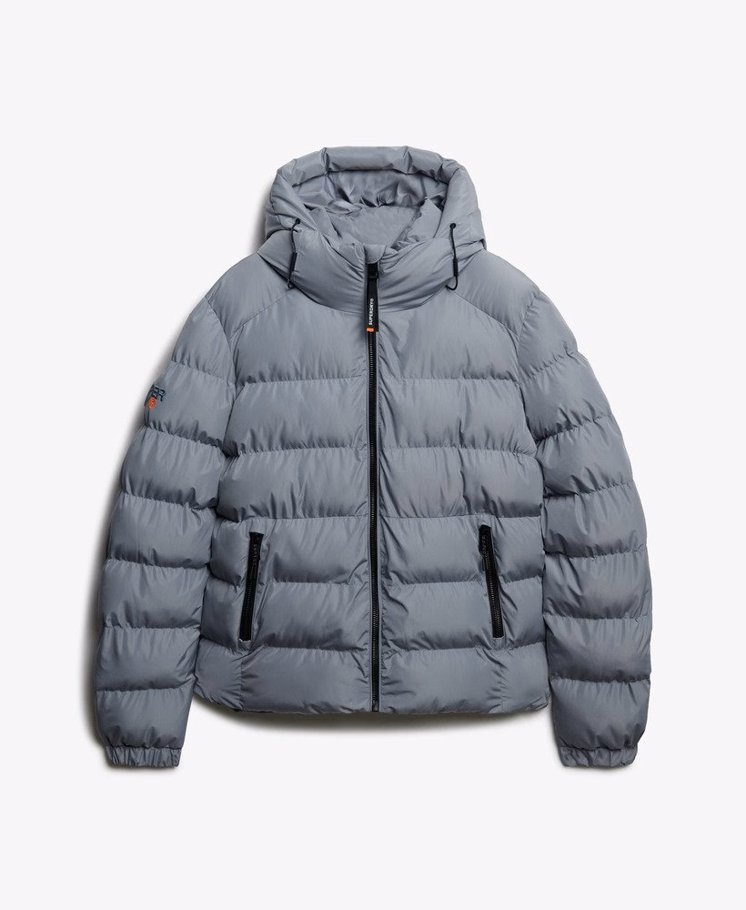 Jaqueta esportiva puffer com capuz