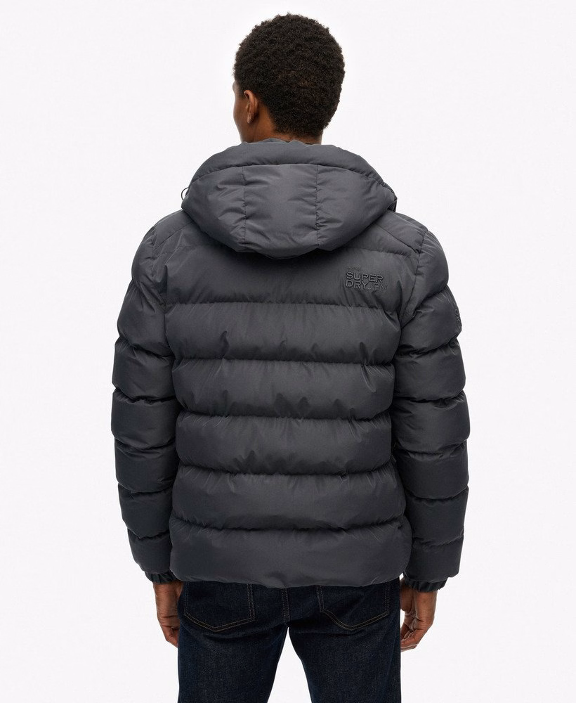 Jaqueta esportiva puffer com capuz