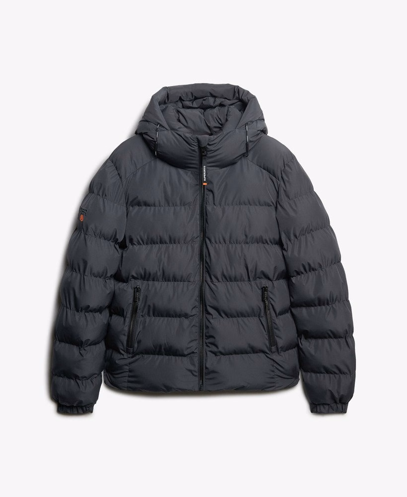 Jaqueta esportiva puffer com capuz