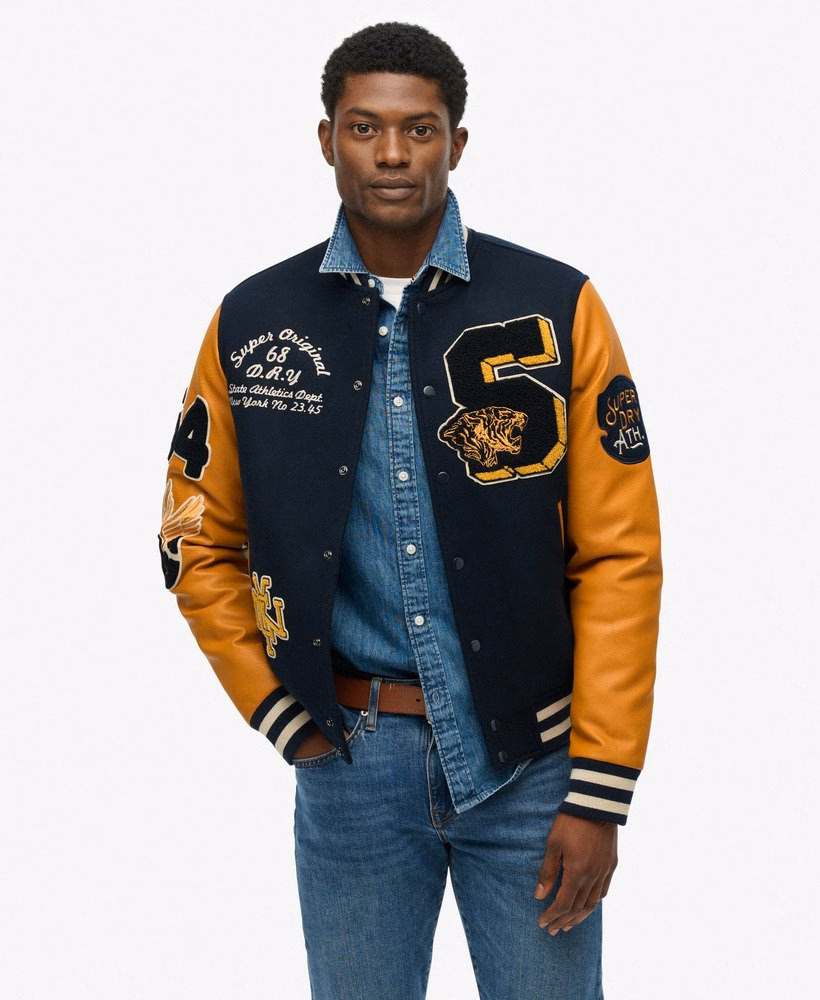 Jaqueta Varsity Vintage com Apliques
