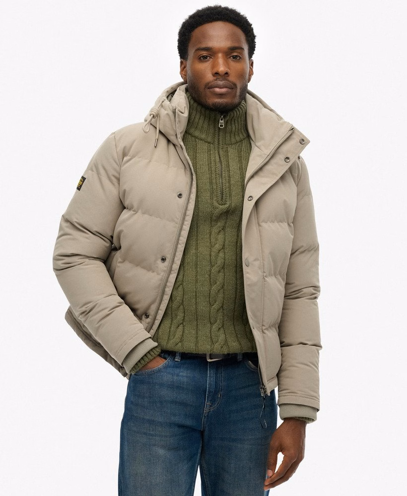 Jaqueta puffer curta com capuz Everest