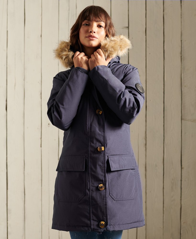 jaqueta parka rookie down na cor azul marinho lavado