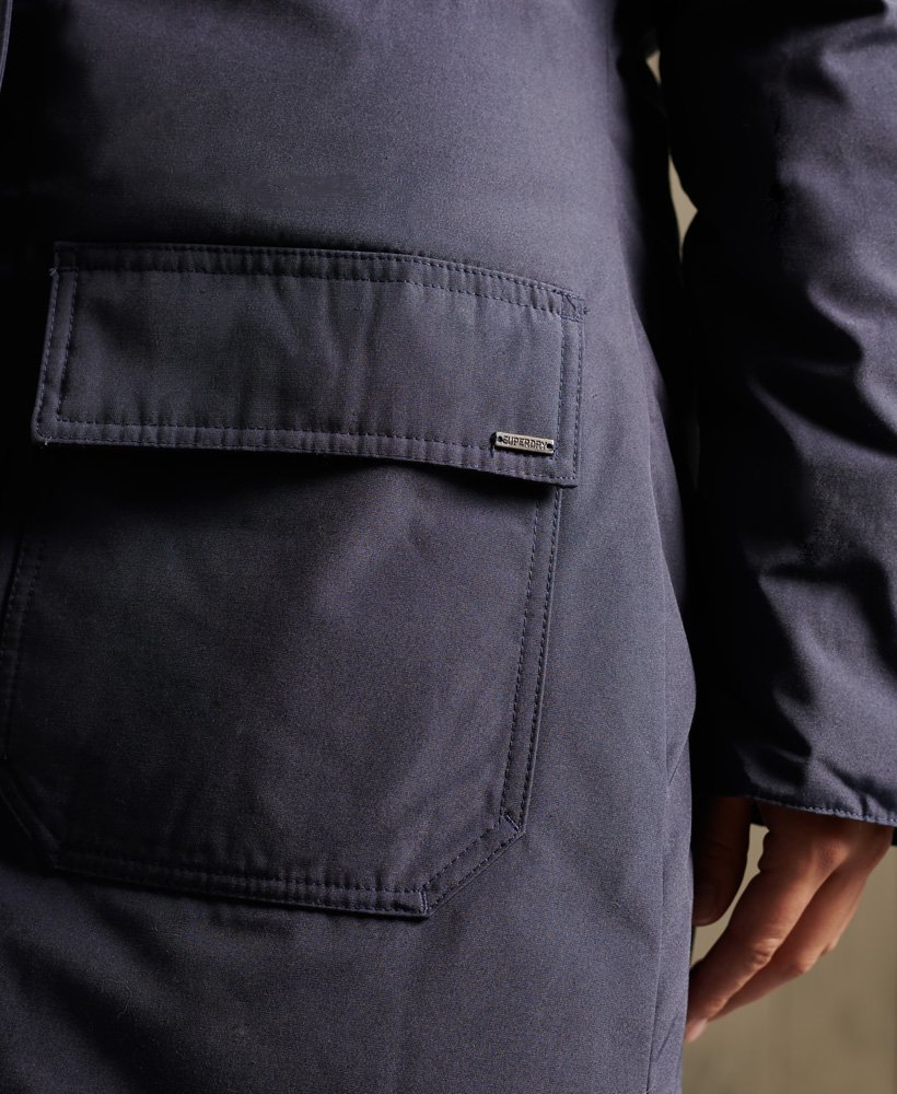 jaqueta parka rookie down na cor azul marinho lavado