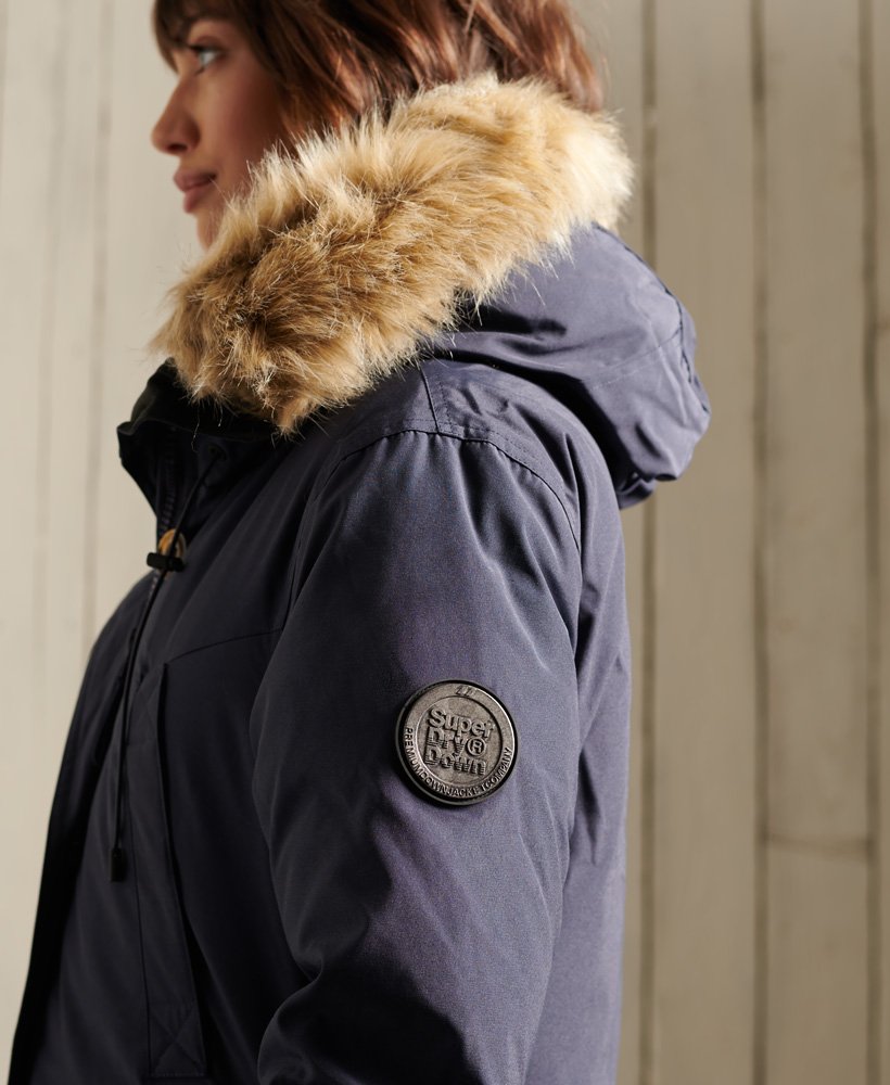 jaqueta parka rookie down na cor azul marinho lavado