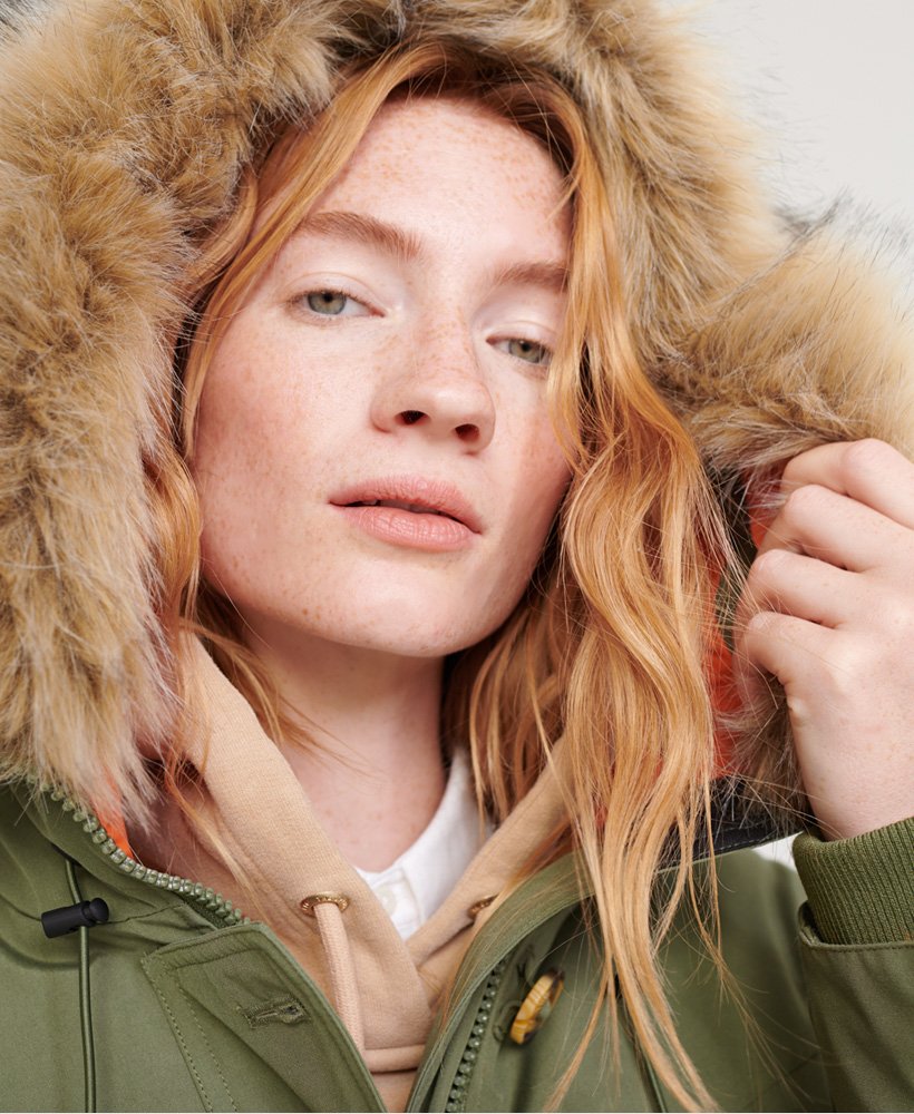 jaqueta parka de plumas rookie na cor cáqui oliva